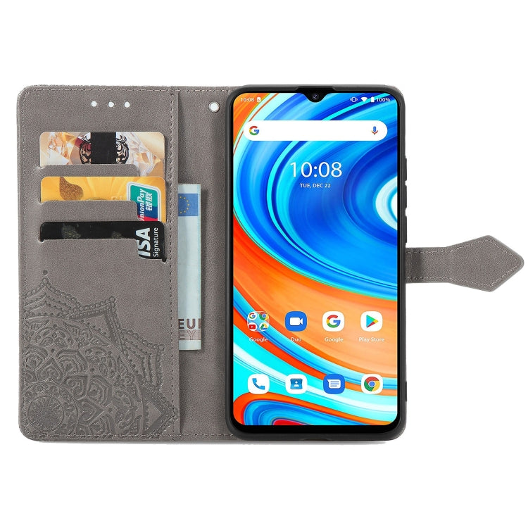 For UMIDIGI A9 Mandala Flower Embossed Horizontal Flip Leather Case with Holder & Three Card Slots & Wallet & Lanyard