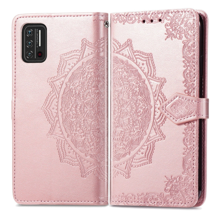 For UMIDIGI A7S Mandala Flower Embossed Horizontal Flip Leather Case with Holder & Three Card Slots & Wallet & Lanyard