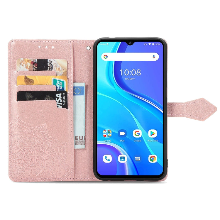 For UMIDIGI A7S Mandala Flower Embossed Horizontal Flip Leather Case with Holder & Three Card Slots & Wallet & Lanyard