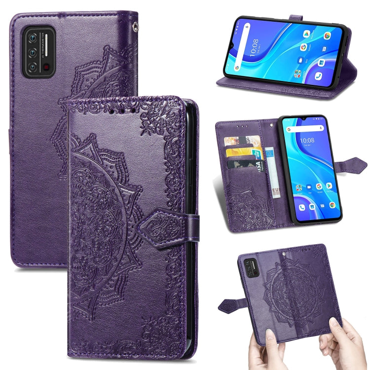 For UMIDIGI A7S Mandala Flower Embossed Horizontal Flip Leather Case with Holder & Three Card Slots & Wallet & Lanyard