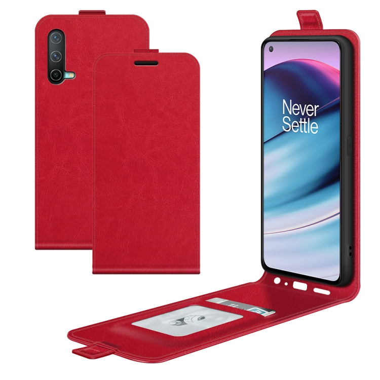 For OnePlus Nord CE 5G R64 Texture Single Vertical Flip Leather Protective Case with Card Slots & Photo Frame