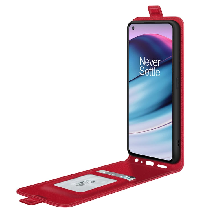 For OnePlus Nord CE 5G R64 Texture Single Vertical Flip Leather Protective Case with Card Slots & Photo Frame