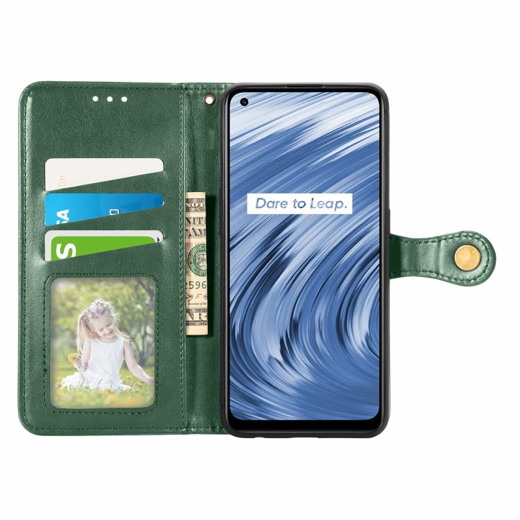 For OPPO Realme V15 5G Retro Solid Color Buckle Leather Phone Case