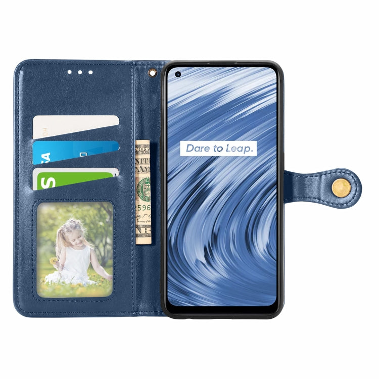 For OPPO Realme V15 5G Retro Solid Color Buckle Leather Phone Case