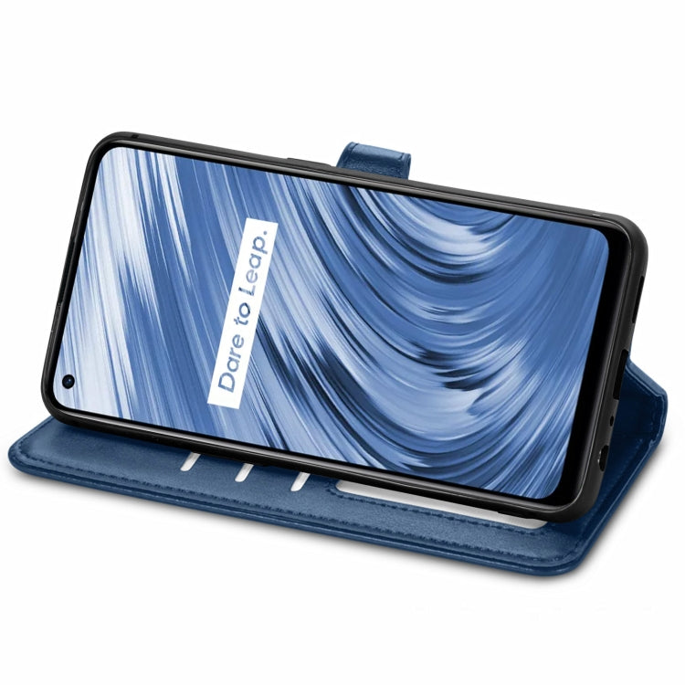 For OPPO Realme V15 5G Retro Solid Color Buckle Leather Phone Case