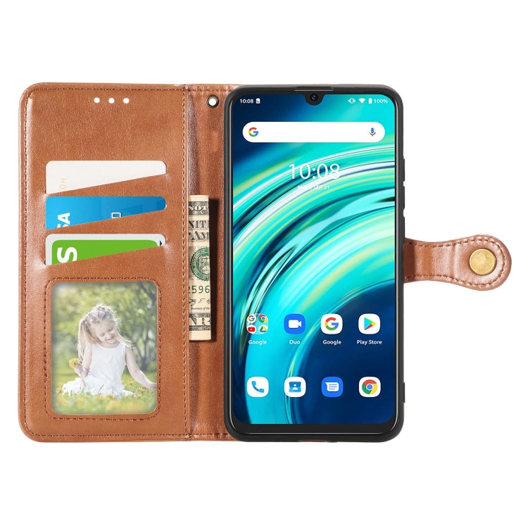 For UMIDIGI  A9 Pro Retro Solid Color Buckle Leather Phone Case
