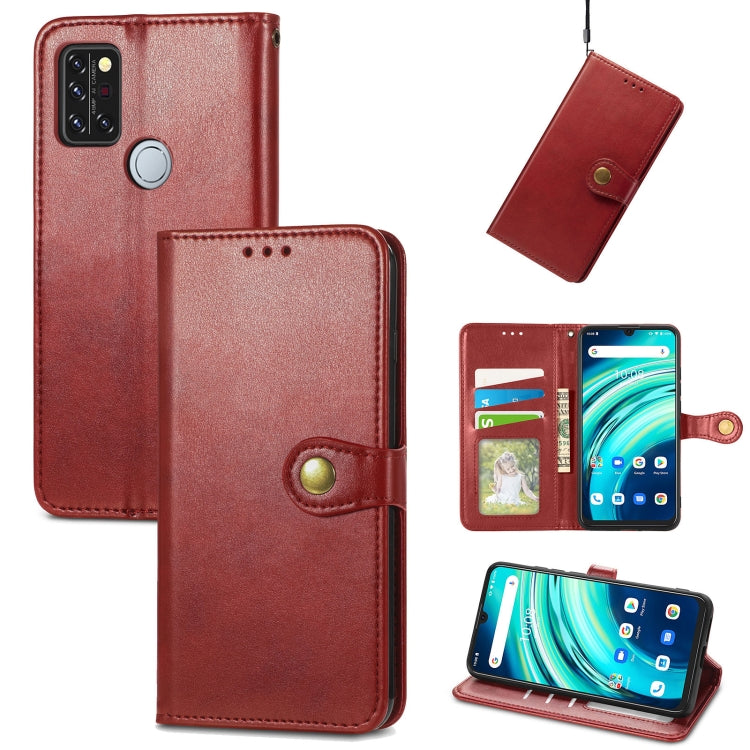 For UMIDIGI  A9 Pro Retro Solid Color Buckle Leather Phone Case