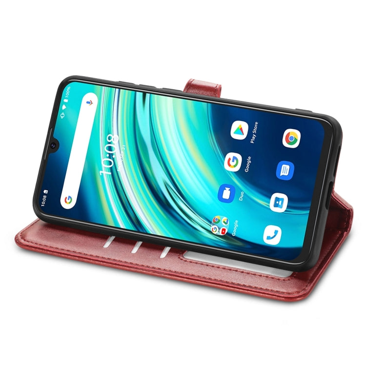 For UMIDIGI  A9 Pro Retro Solid Color Buckle Leather Phone Case