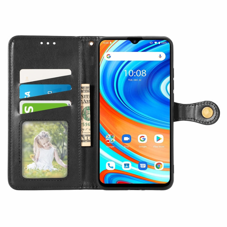 For UMIDIGI  A9 Retro Solid Color Buckle Leather Phone Case
