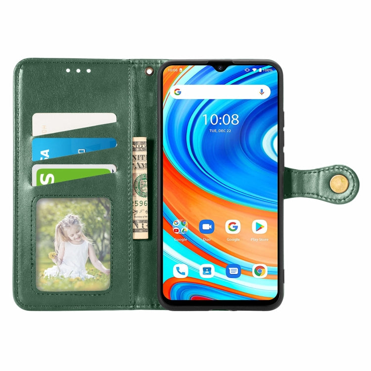 For UMIDIGI  A9 Retro Solid Color Buckle Leather Phone Case