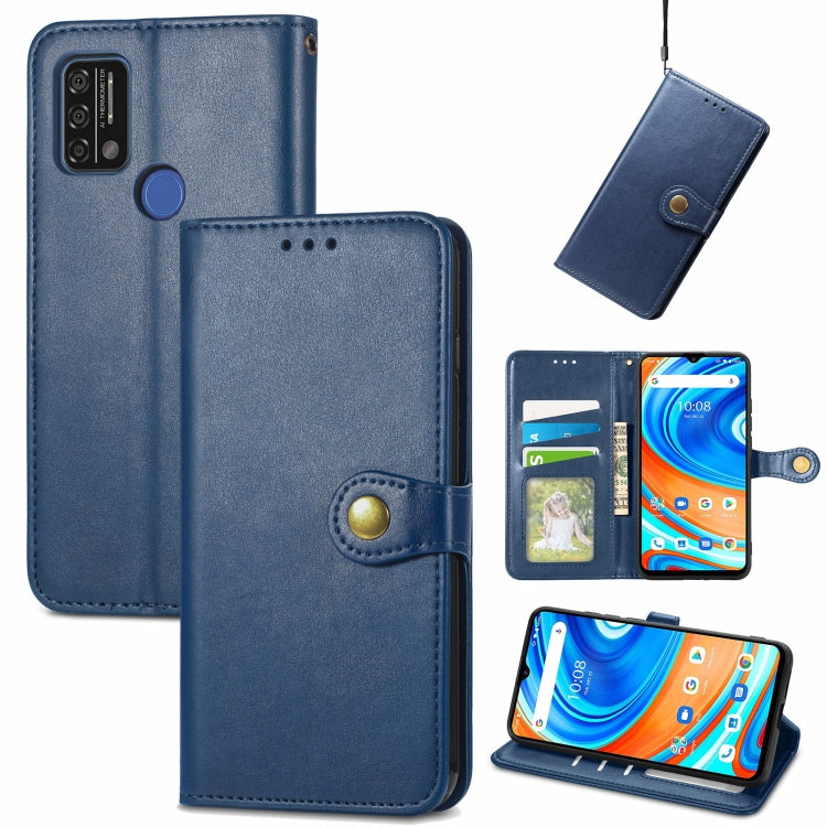 For UMIDIGI  A9 Retro Solid Color Buckle Leather Phone Case