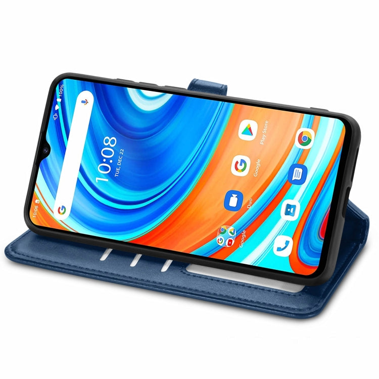 For UMIDIGI  A9 Retro Solid Color Buckle Leather Phone Case