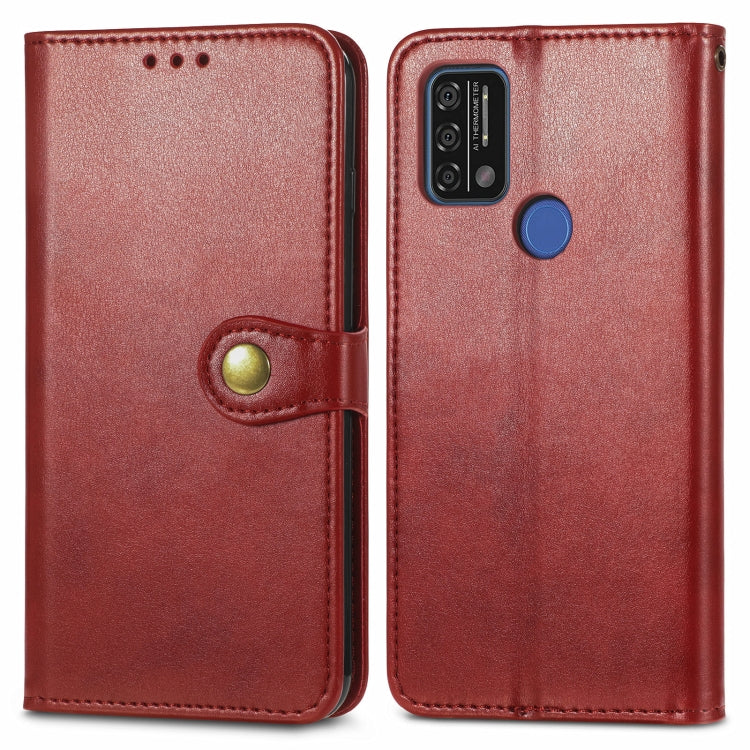 For UMIDIGI  A9 Retro Solid Color Buckle Leather Phone Case