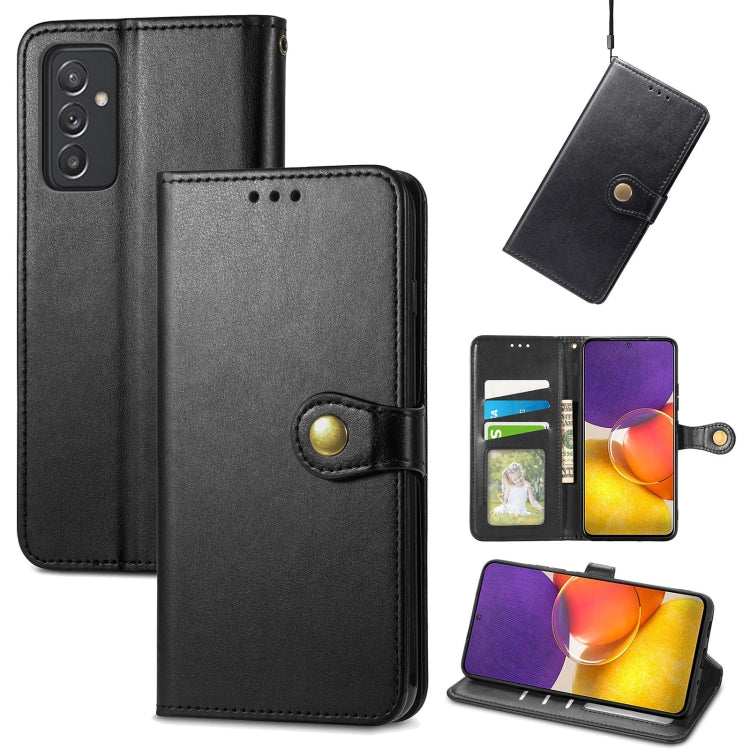 For Samsung Galaxy A82 5G Solid Color Leather Buckle Phone Case with Lanyard & Photo Frame & Card Slot & Wallet & Stand Function