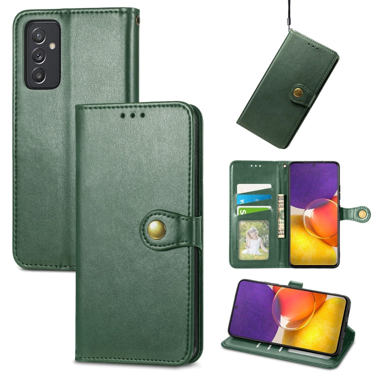 For Samsung Galaxy A82 5G Solid Color Leather Buckle Phone Case with Lanyard & Photo Frame & Card Slot & Wallet & Stand Function
