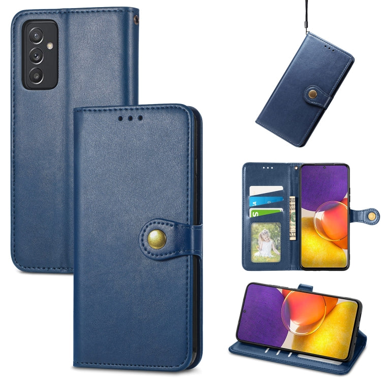 For Samsung Galaxy A82 5G Solid Color Leather Buckle Phone Case with Lanyard & Photo Frame & Card Slot & Wallet & Stand Function
