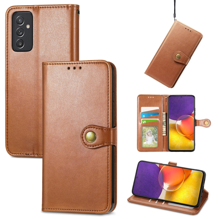 For Samsung Galaxy A82 5G Solid Color Leather Buckle Phone Case with Lanyard & Photo Frame & Card Slot & Wallet & Stand Function