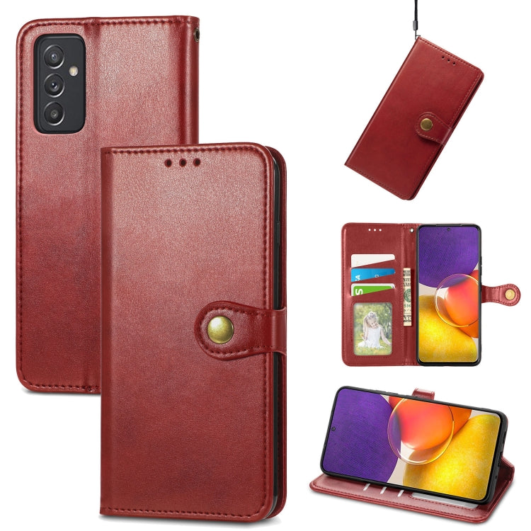 For Samsung Galaxy A82 5G Solid Color Leather Buckle Phone Case with Lanyard & Photo Frame & Card Slot & Wallet & Stand Function