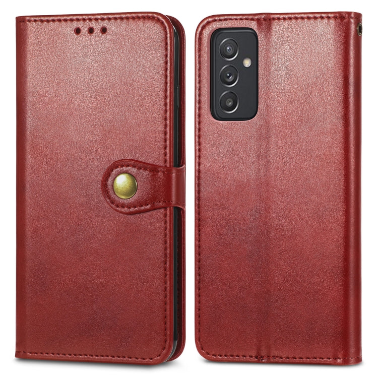 For Samsung Galaxy A82 5G Solid Color Leather Buckle Phone Case with Lanyard & Photo Frame & Card Slot & Wallet & Stand Function