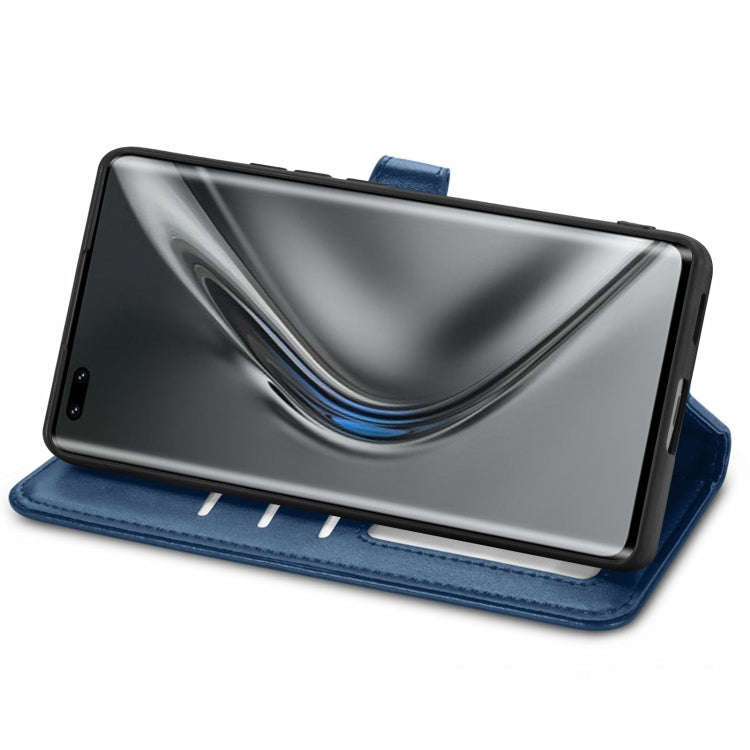 For Honor V40 5G Solid Color Leather Buckle Phone Case with Lanyard & Photo Frame & Card Slot & Wallet & Stand Function