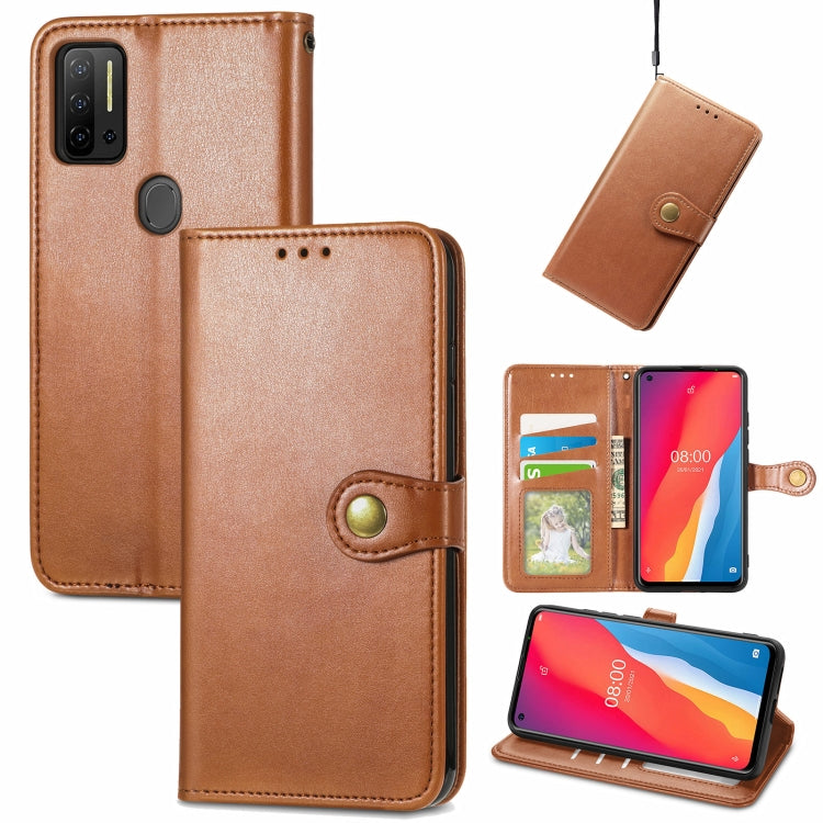 For Ulefone Note 11 Plus Solid Color Leather Buckle Phone Case with Lanyard & Photo Frame & Card Slot & Wallet & Stand Function