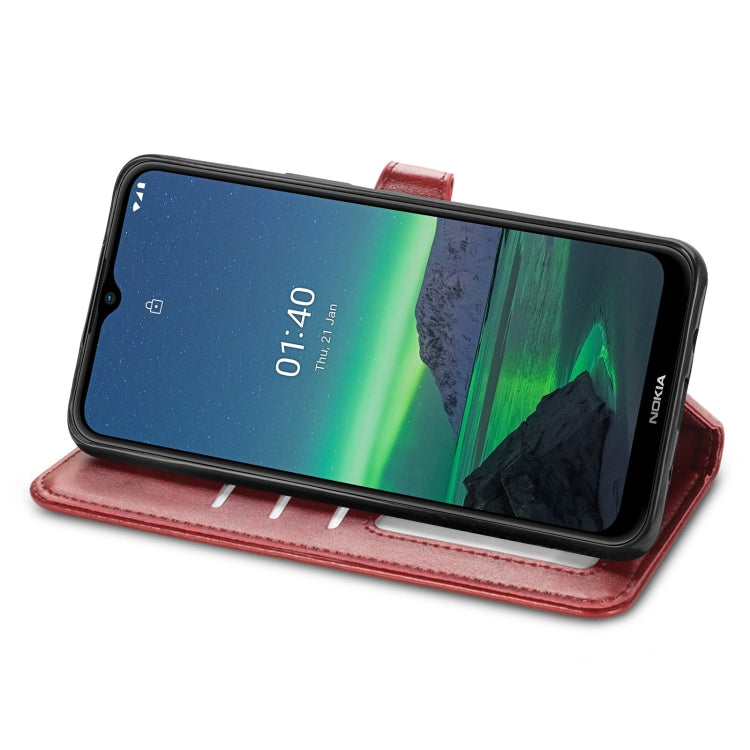 For Nokia 1.4 Solid Color Leather Buckle Phone Case with Lanyard & Photo Frame & Card Slot & Wallet & Stand Function