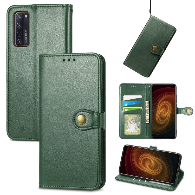 For ZTE Axon 20 5G Solid Color Leather Buckle Phone Case with Lanyard & Photo Frame & Card Slot & Wallet & Stand Function