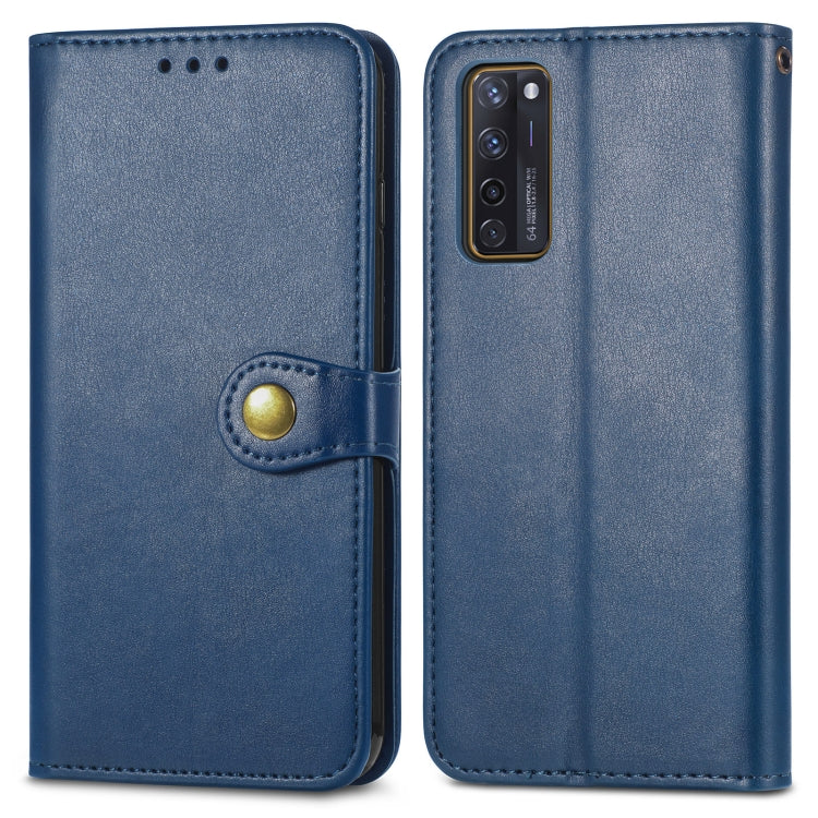 For ZTE Axon 20 5G Solid Color Leather Buckle Phone Case with Lanyard & Photo Frame & Card Slot & Wallet & Stand Function