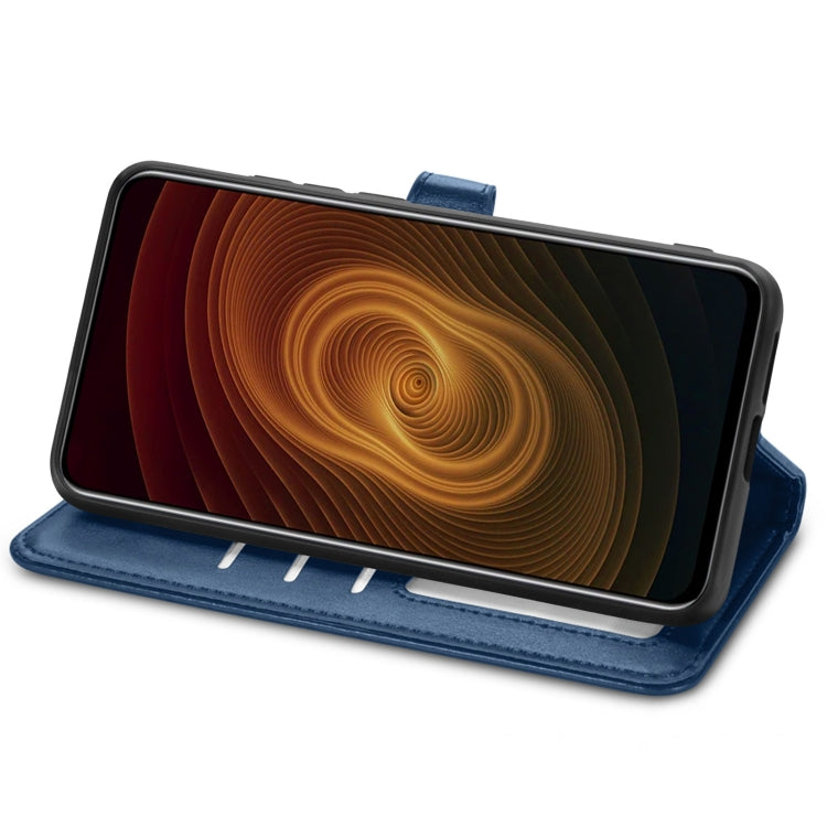 For ZTE Axon 20 5G Solid Color Leather Buckle Phone Case with Lanyard & Photo Frame & Card Slot & Wallet & Stand Function