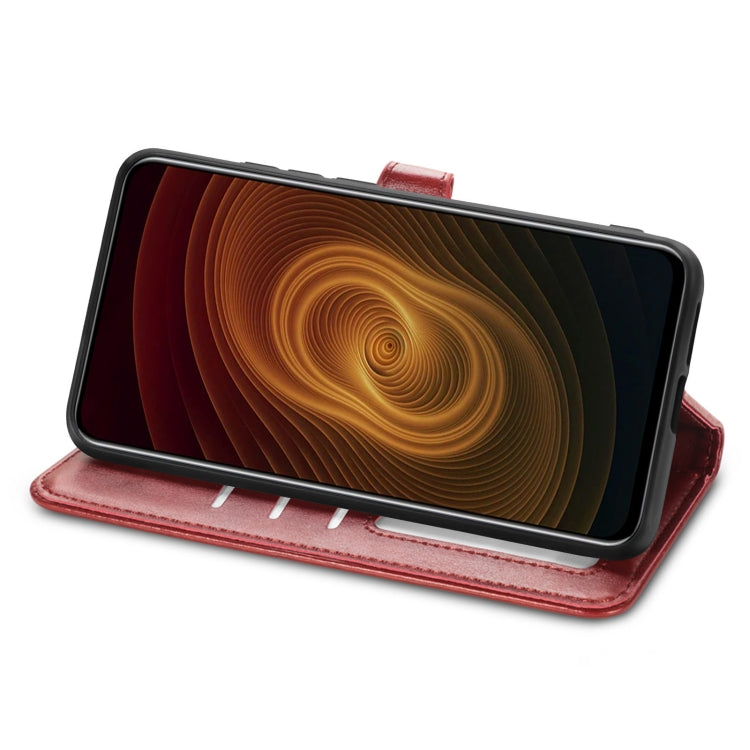 For ZTE Axon 20 5G Solid Color Leather Buckle Phone Case with Lanyard & Photo Frame & Card Slot & Wallet & Stand Function