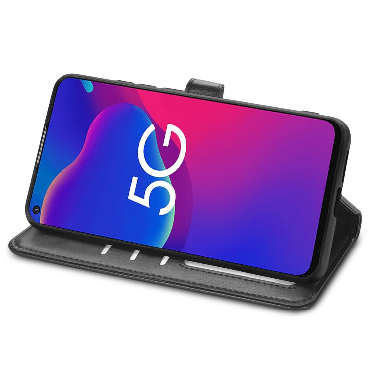 For ZTE Axon 11 SE 5G Solid Color Leather Buckle Phone Case with Lanyard & Photo Frame & Card Slot & Wallet & Stand Function