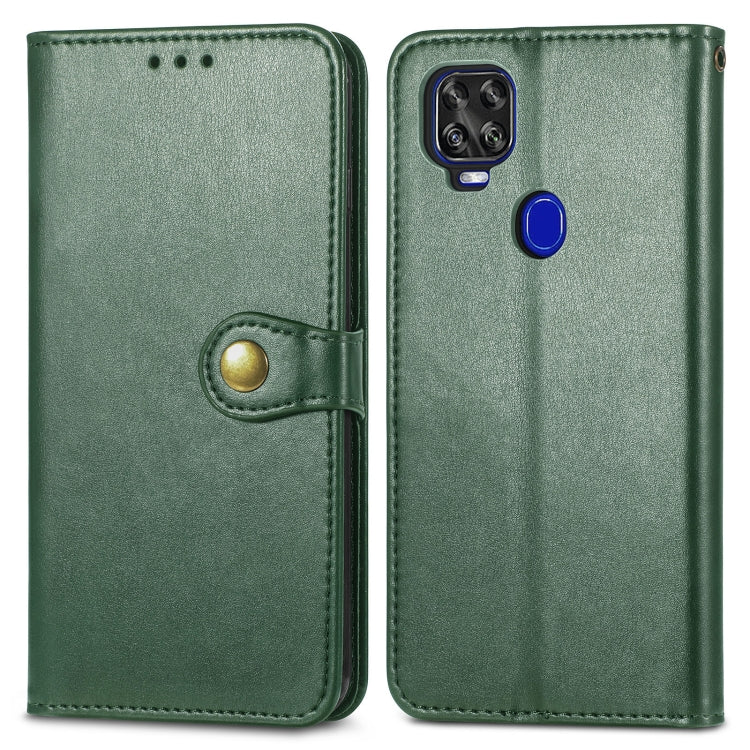 For ZTE Axon 11 SE 5G Solid Color Leather Buckle Phone Case with Lanyard & Photo Frame & Card Slot & Wallet & Stand Function