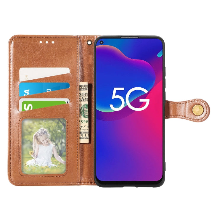 For ZTE Axon 11 SE 5G Solid Color Leather Buckle Phone Case with Lanyard & Photo Frame & Card Slot & Wallet & Stand Function