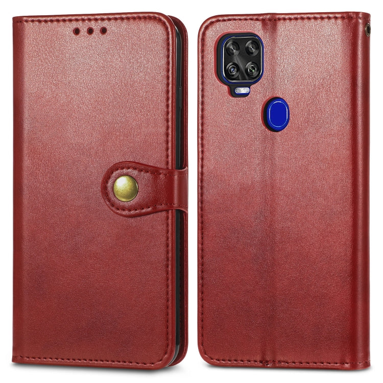 For ZTE Axon 11 SE 5G Solid Color Leather Buckle Phone Case with Lanyard & Photo Frame & Card Slot & Wallet & Stand Function