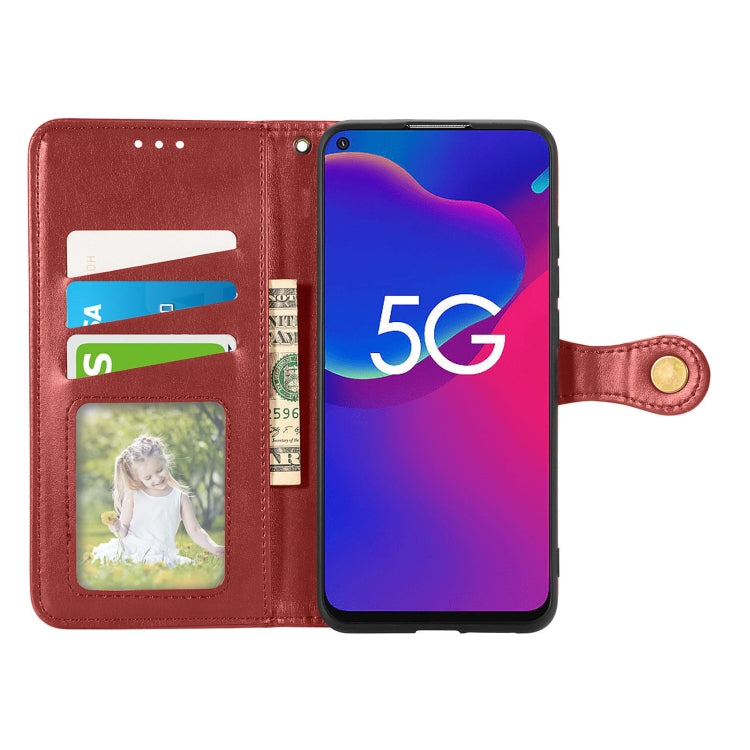 For ZTE Axon 11 SE 5G Solid Color Leather Buckle Phone Case with Lanyard & Photo Frame & Card Slot & Wallet & Stand Function