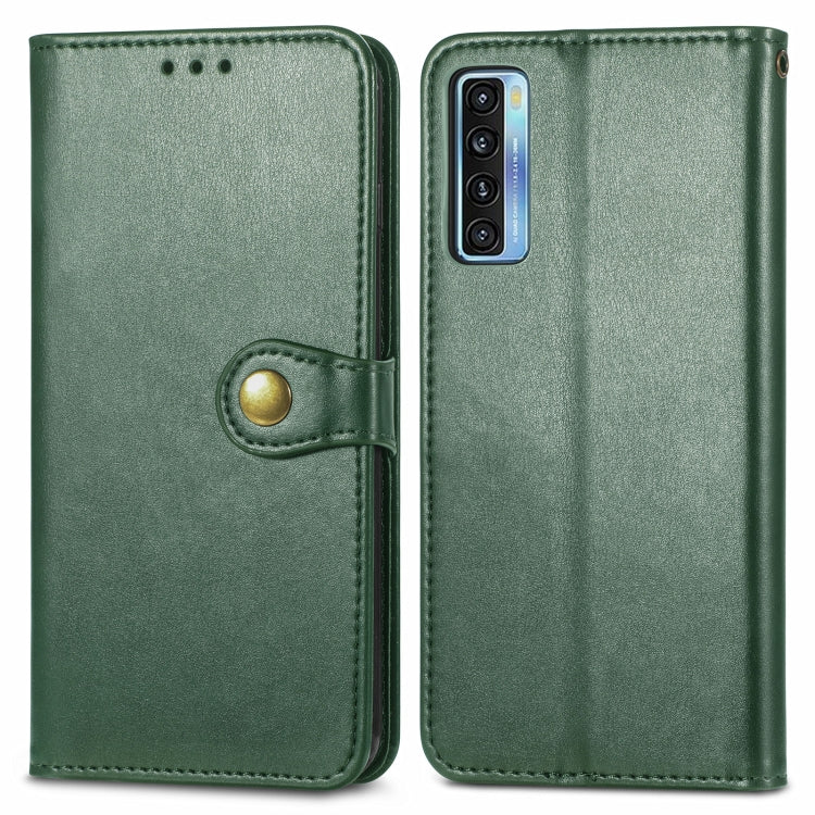 For TCL 20S Solid Color Leather Buckle Phone Case with Lanyard & Photo Frame & Card Slot & Wallet & Stand Function