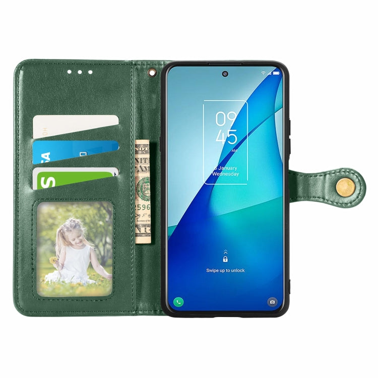 For TCL 20S Solid Color Leather Buckle Phone Case with Lanyard & Photo Frame & Card Slot & Wallet & Stand Function
