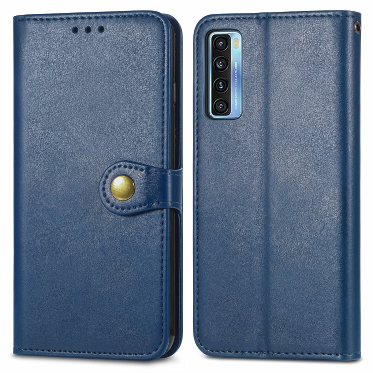 For TCL 20S Solid Color Leather Buckle Phone Case with Lanyard & Photo Frame & Card Slot & Wallet & Stand Function