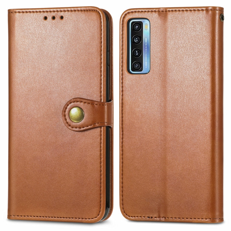 For TCL 20S Solid Color Leather Buckle Phone Case with Lanyard & Photo Frame & Card Slot & Wallet & Stand Function