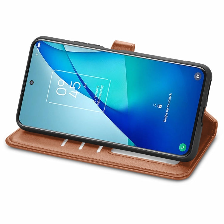 For TCL 20S Solid Color Leather Buckle Phone Case with Lanyard & Photo Frame & Card Slot & Wallet & Stand Function