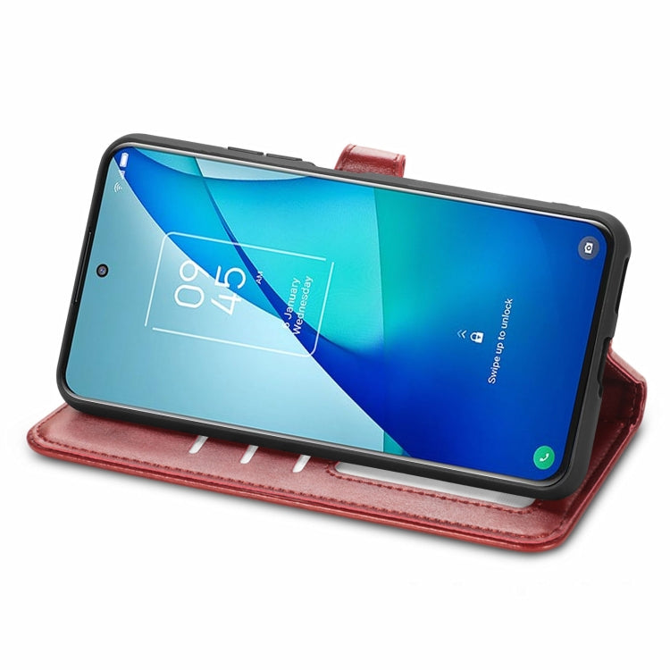For TCL 20S Solid Color Leather Buckle Phone Case with Lanyard & Photo Frame & Card Slot & Wallet & Stand Function