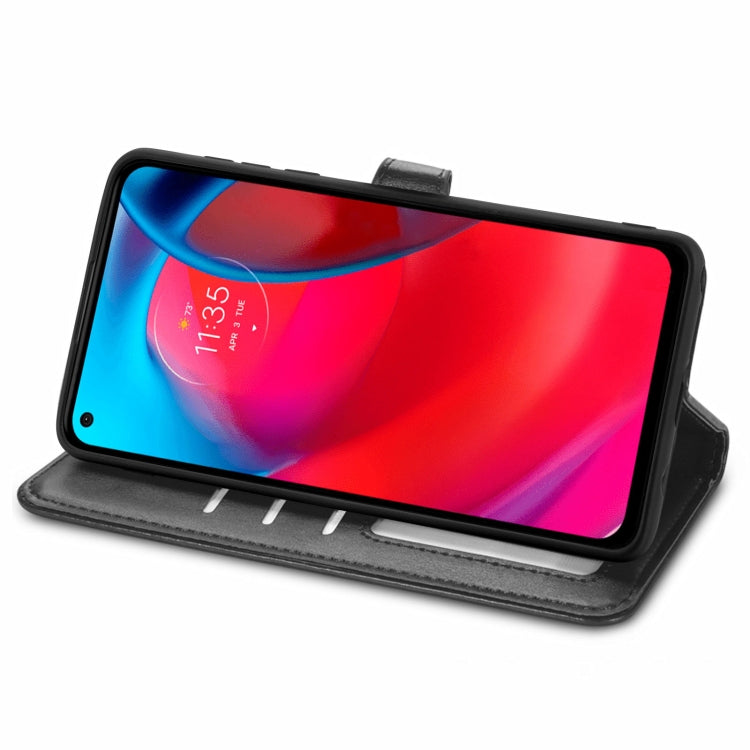 For Motorola Moto G Stylus 5G Solid Color Leather Buckle Phone Case with Lanyard & Photo Frame & Card Slot & Wallet & Stand Function
