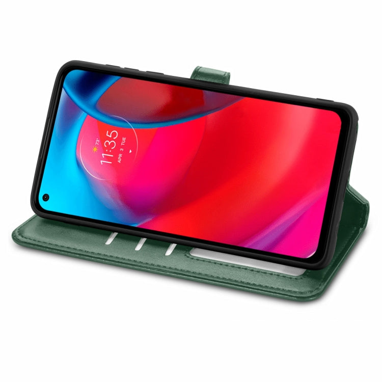 For Motorola Moto G Stylus 5G Solid Color Leather Buckle Phone Case with Lanyard & Photo Frame & Card Slot & Wallet & Stand Function