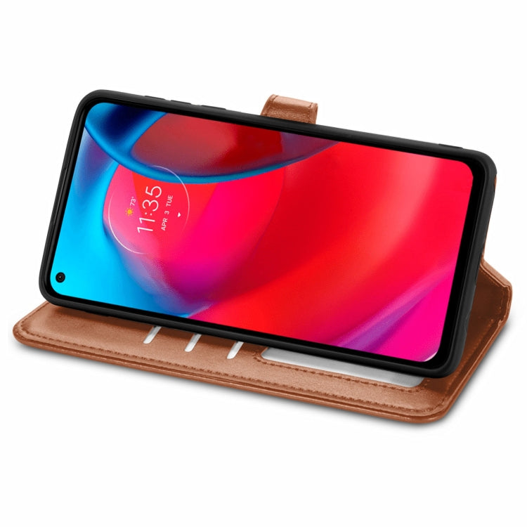 For Motorola Moto G Stylus 5G Solid Color Leather Buckle Phone Case with Lanyard & Photo Frame & Card Slot & Wallet & Stand Function