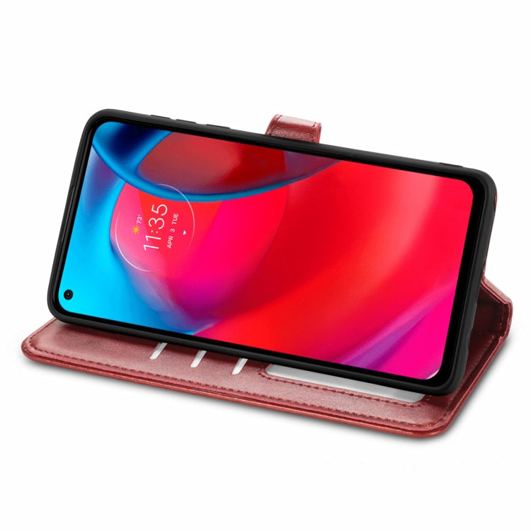 For Motorola Moto G Stylus 5G Solid Color Leather Buckle Phone Case with Lanyard & Photo Frame & Card Slot & Wallet & Stand Function