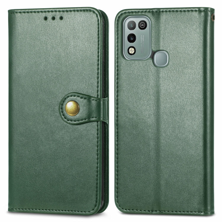 For Infinix Hot 10 Play Solid Color Leather Buckle Phone Case