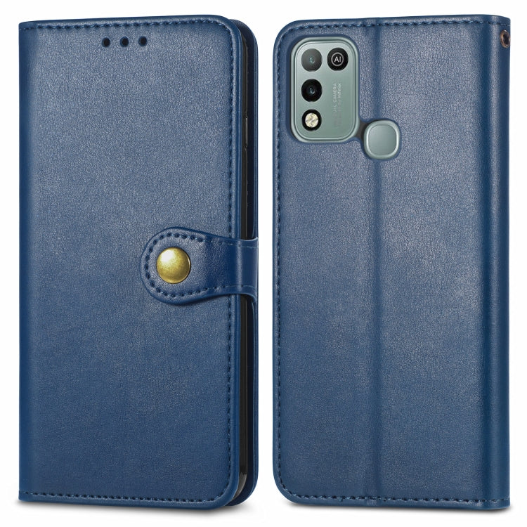 For Infinix Hot 10 Play Solid Color Leather Buckle Phone Case