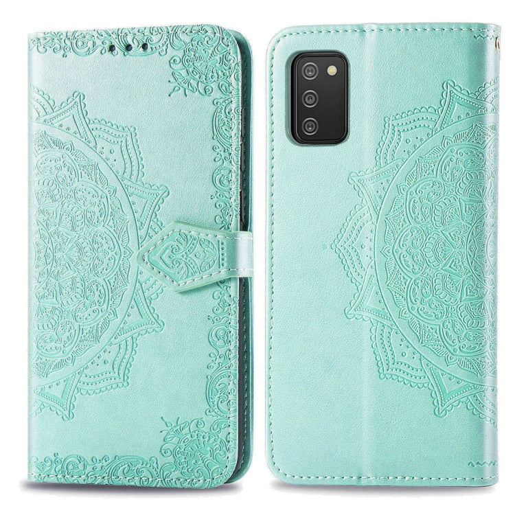 For Samsung Galaxy A03s 164mm Mandala Flower Embossed Horizontal Flip Leather Case with Holder & Three Card Slots & Wallet & Lanyard