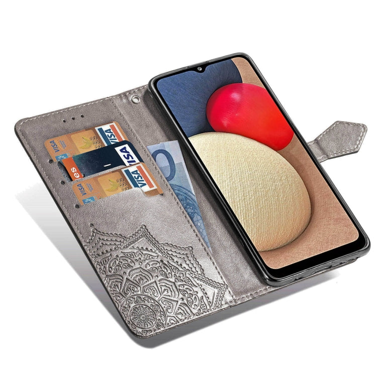 For Samsung Galaxy A03s 164mm Mandala Flower Embossed Horizontal Flip Leather Case with Holder & Three Card Slots & Wallet & Lanyard