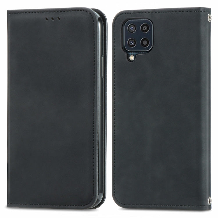 For Samsung Galaxy M32 Retro Skin Feel Business Magnetic Horizontal Flip Leather Case with Holder & Card Slots & Wallet & Photo Frame